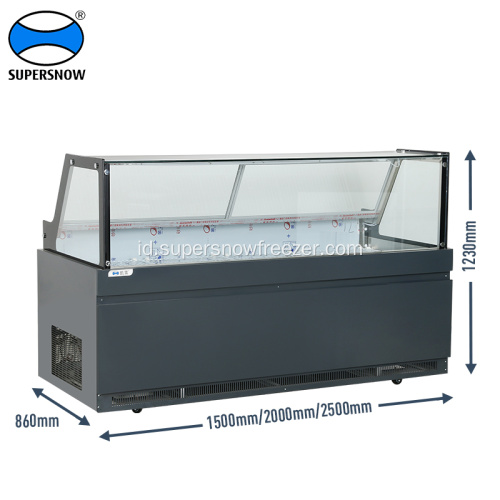 Deli Display Case Counter dengan penyimpanan freezer